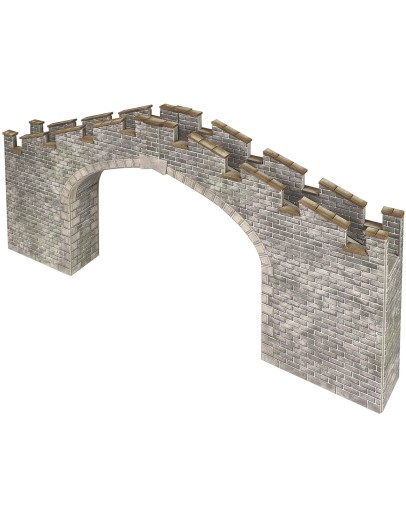 METCALFE OO/HO SCALE CARD BUILDING KIT - PO296 CASTLE WALL BRIDGE