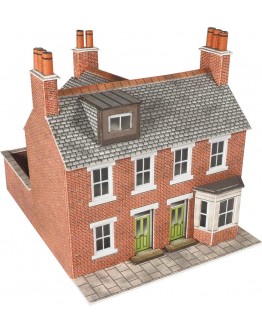 METCALFE N SCALE CARD BUILDING KIT - PN103 RED BRICK TERRACED HOUSES - [2021 DESIGN]