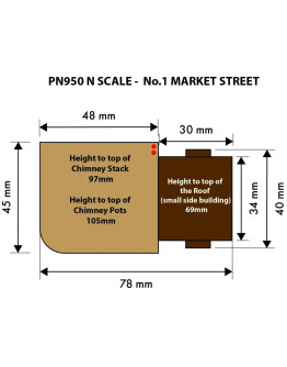METCALFE N SCALE CARD BUILDING KIT - PN950 No. 1 MARKET STREET - METPN950