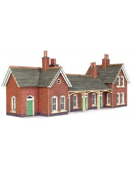 METCALFE N SCALE CARD BUILDING KIT - PN137 Country Station in Red Brick