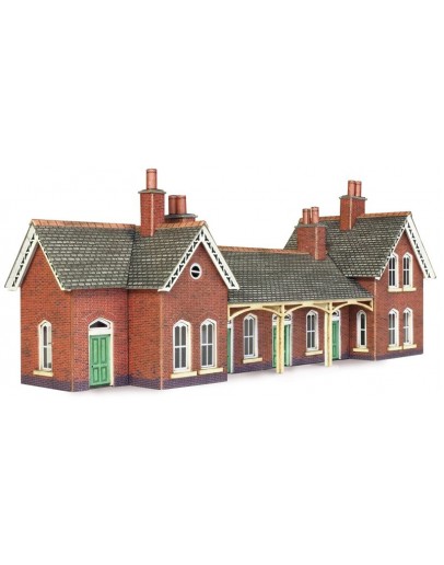 METCALFE N SCALE CARD BUILDING KIT - PN137 Country Station in Red Brick