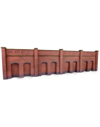 METCALFE N SCALE CARD BUILDING KIT - PN145 Red Brick Retaining Wall