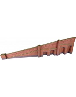 METCALFE N SCALE CARD BUILDING KIT - PN148 Tapered Retaining Wall in Red Brick