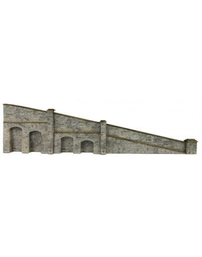 METCALFE N SCALE CARD BUILDING KIT - PN149 Tapered Retaining Wall in Stone