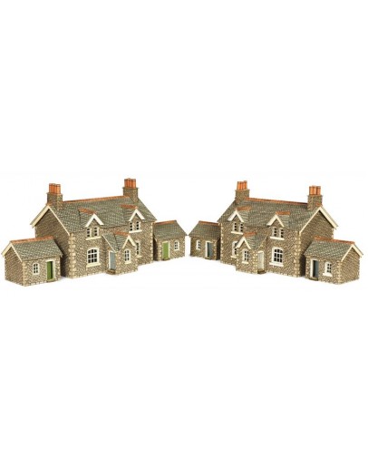 METCALFE N SCALE CARD BUILDING KIT - PN155 Stone Workers Cottages