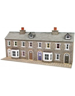 METCALFE N SCALE CARD BUILDING KIT - PN175 Low Relief Stone Terraced House Fronts.