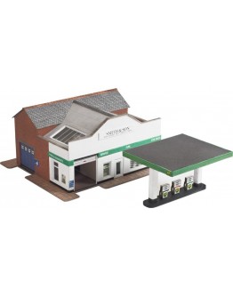 METCALFE N SCALE CARD BUILDING KIT - PN181 Service Station