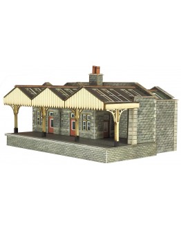 METCALFE N SCALE CARD BUILDING KIT - PN921 Mainline Station Parcel Offices in Stone