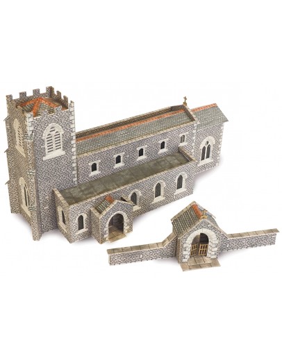 METCALFE N SCALE CARD BUILDING KIT - PN926 Parish Church in Stone