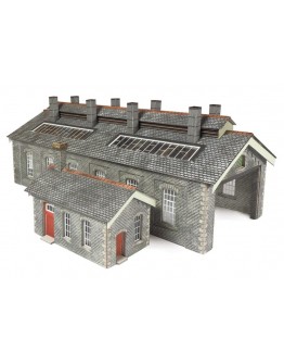 METCALFE N SCALE CARD BUILDING KIT - PN937 Settle / Carlisle Double Track Engine Shed in Stone