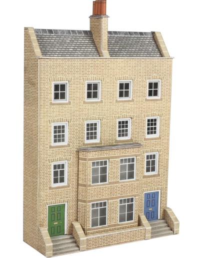 METCALFE N SCALE CARD BUILDING KIT - PN973 - Town House Front