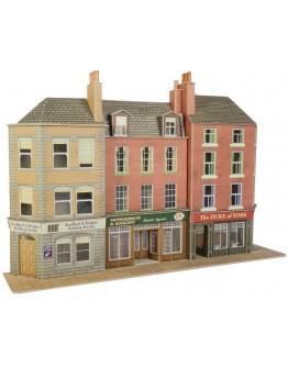 METCALFE OO/HO SCALE CARD BUILDING KIT - PO205 Low Relief Pub & Shops