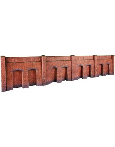 METCALFE OO/HO SCALE CARD BUILDING KIT - PO244 Retailing Wall in Red Brick