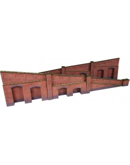 METCALFE OO/HO SCALE CARD BUILDING KIT - PO248 Tapered Retaining Wall in Red Brick