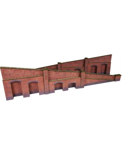METCALFE OO/HO SCALE CARD BUILDING KIT - PO248 Tapered Retaining Wall in Red Brick