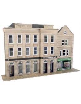 METCALFE OO/HO SCALE CARD BUILDING KIT - PO271 Low Relief Bank & Shop