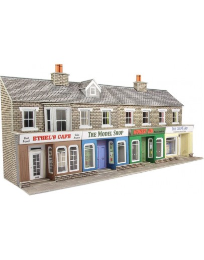METCALFE OO/HO SCALE CARD BUILDING KIT - PO273 Low Relief Stone Shop Fronts