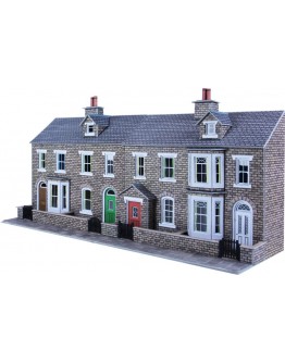 METCALFE OO/HO SCALE CARD BUILDING KIT - PO275 Low Relief Stone Terraced House Fronts