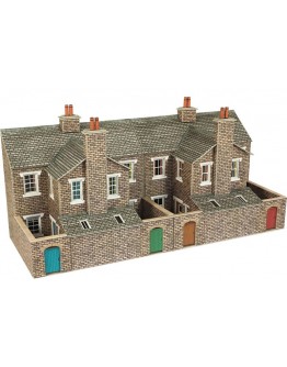 METCALFE OO/HO SCALE CARD BUILDING KIT - PO277 Low Relief Stone Terraced House Backs