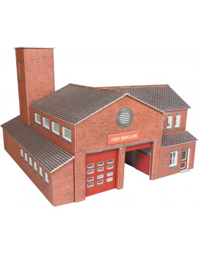 METCALFE OO/HO SCALE CARD BUILDING KIT - PO289 Fire Station