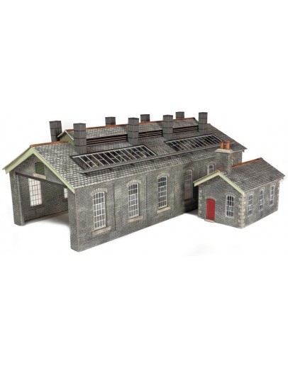 METCALFE OO/HO SCALE CARD BUILDING KIT - PO337 Settle / Carlisle Stone Double Track Engine Shed