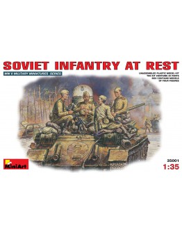 MINIART 1/35 SCALE MILITARY MODEL KIT - 35001 - Soviet Infantry at Rest