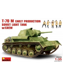 MINIART 1/35 SCALE MILITARY MODEL KIT - 35025 - T-70 M Early Production Soviet Light Tank w/Crew