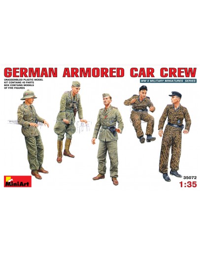 MINIART 1/35 SCALE MILITARY MODEL KIT - 35072 - German Armored Car Crew