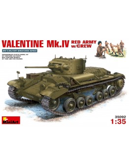 MINIART 1/35 SCALE MILITARY MODEL KIT - 35092 - Valentine Mk.IV Red Army w/Crew