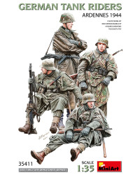 MINIART 1/35 SCALE MILITARY MODEL KIT - 35411 - German Tank Riders - Ardennes 1944