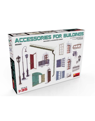 MINIART 1/35 SCALE MILITARY MODEL KIT - 35585 - ACCESSORIES FOR BUILDINGS - MA35585