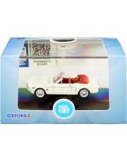 OXFORD DIECAST 1/87 DIE-CAST MODEL - 87MU650005 - 1965 Ford Mustang Convertible - Wimbledon White