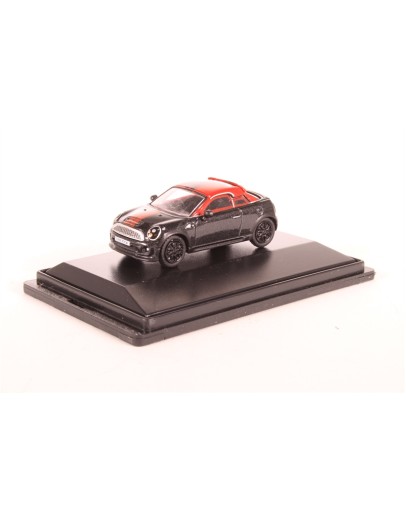 OXFORD DIECAST 1/76 DIE-CAST MODEL - 76MC002 - BMW MINI COUPE - MIDNIGHT BLACK & RED