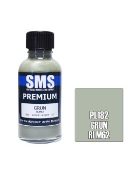 SCALE MODELLERS SUPPLY PREMIUM ACRYLIC LACQUER PAINT - PL182 - GRUN (RLM62) (30ML)