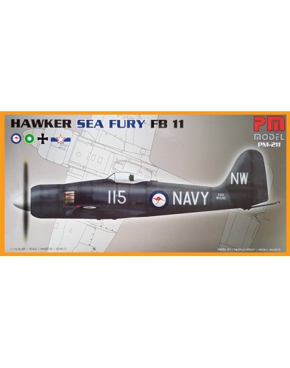 PM MODEL 1/72 SCALE MODEL KIT - PM-211 - Hawker Sea Fury FB 11 (RAAF Markings)