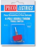 PECO TRACK ACCESSORIES PL-21 4-POLE DOUBLE THROW TOGGLE SWITCH.