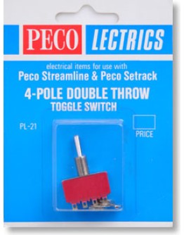 PECO TRACK ACCESSORIES PL-21 4-POLE DOUBLE THROW TOGGLE SWITCH.