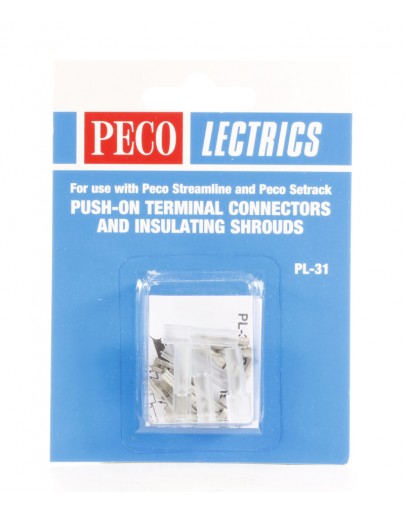 PECO TRACK ACCESSORIES PL-31 Push-on Terminal Connectors and Shrouds 
