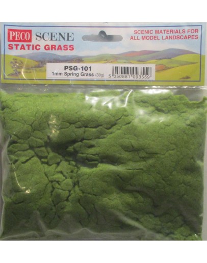 PECO SCENE STATIC GRASS - PSG101 - 1mm SPRING GRASS [30g] - PEPSG101