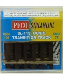 PECO OO/HO CODE 100 SL113 - TRANSITION TRACK (CODE 100 TO CODE 75) PESL113