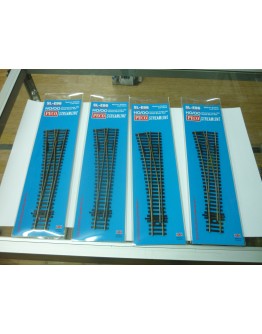 PECO OO/HO CODE 100 TRACK [Electrofrog] SLE96B4 BULK PACK Medium Radius Turnout Left Hand [PACK CONTAINS 4 SETS OF POINTS]