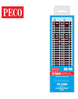 PECO OO/HO CODE 100 SETRACK  ST-2000 PACK OF 8 STANDARD STRAIGHT UNITS PEST2000