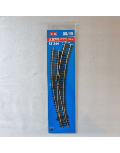 PECO OO/HO CODE 100 SETRACK  ST244 Curved Turnout Right Hand