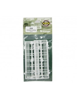 RATIO PLASTIC MODELS - N SCALE BUILDING KIT - RT216 3 Bar Fences [White]
