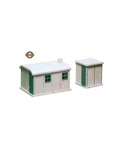 RATIO PLASTIC MODELS - N SCALE BUILDING KIT - RT238 Concrete Huts [2 off]