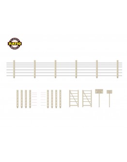 RATIO PLASTIC MODELS - OO/HO SCALE BUILDING KIT - RT419 Fencing - Concrete Post and Gates