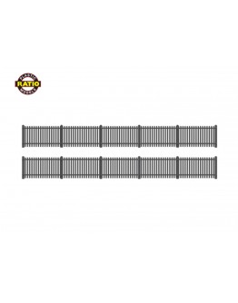 RATIO PLASTIC MODELS - OO/HO SCALE BUILDING KIT - RT422 GWR Station Fencing - Black [Straight]
