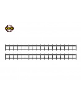 RATIO PLASTIC MODELS - OO/HO SCALE BUILDING KIT - RT425 Lineside Bar Fencing - Black