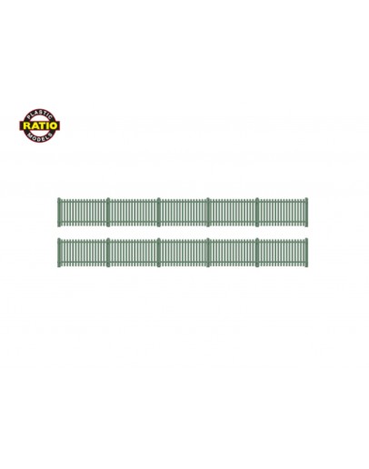 RATIO PLASTIC MODELS - OO/HO SCALE BUILDING KIT - RT431 Picket Fencing - Green