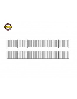 RATIO PLASTIC MODELS - OO/HO SCALE BUILDING KIT - RT434 GWR Spear Fencing - Black